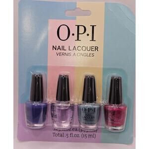 OPI Nail Polish Mini Set Of 4 Bottles Nail Lacquer 0.125 fl oz each Travel Size